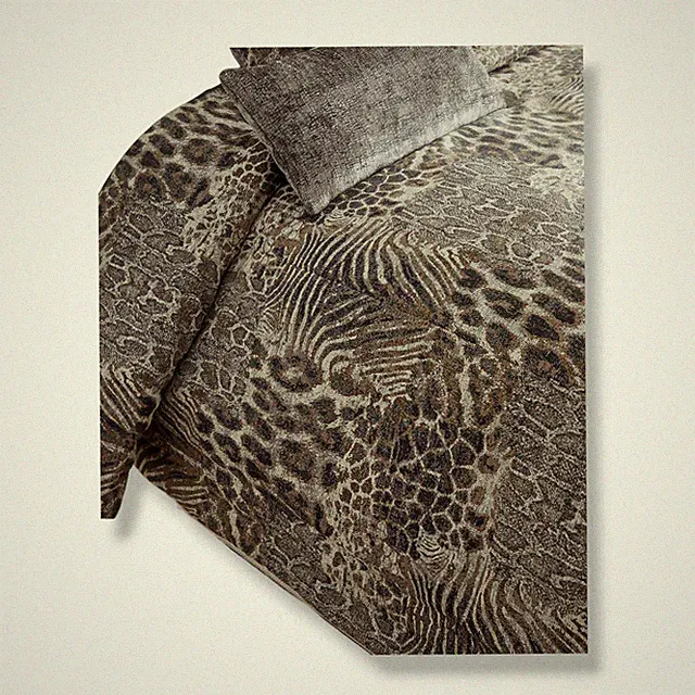 $1253 OLIVIA QUIDO Brown 3-Piece Wild Jungle Animal Print King Bed Comforter Set