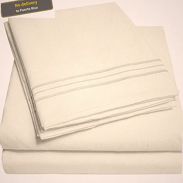 1800 Series 4 Piece Deep Pocket Bedroom Bed Sheet Set Twin XL - Ivory