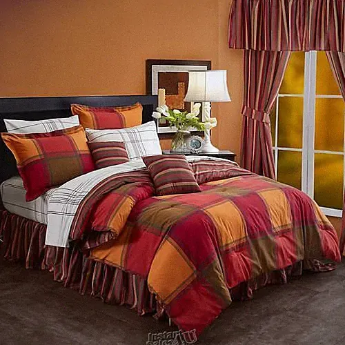 20-Piece Bonanza Bedding Sets Multi Stripe Orange Queen
