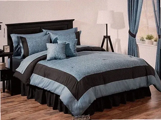 20-Piece Bonanza Bedding Sets Teal Scroll King Comforter Flat Sheet Sham Pillow