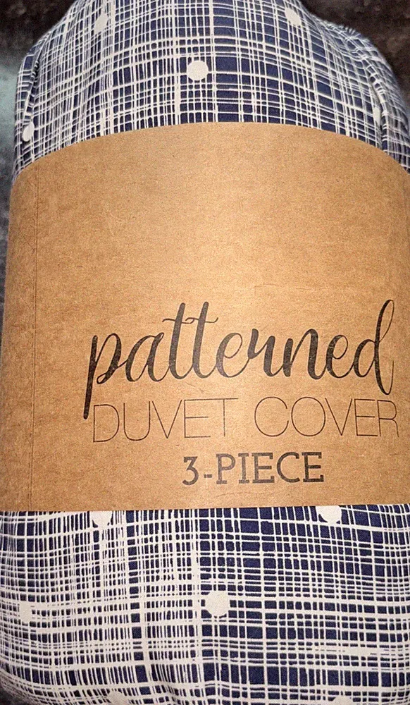 3 PC Polka Dot Patterned Duvet Cover Set KING BLUE Fashion Collection 112x98
