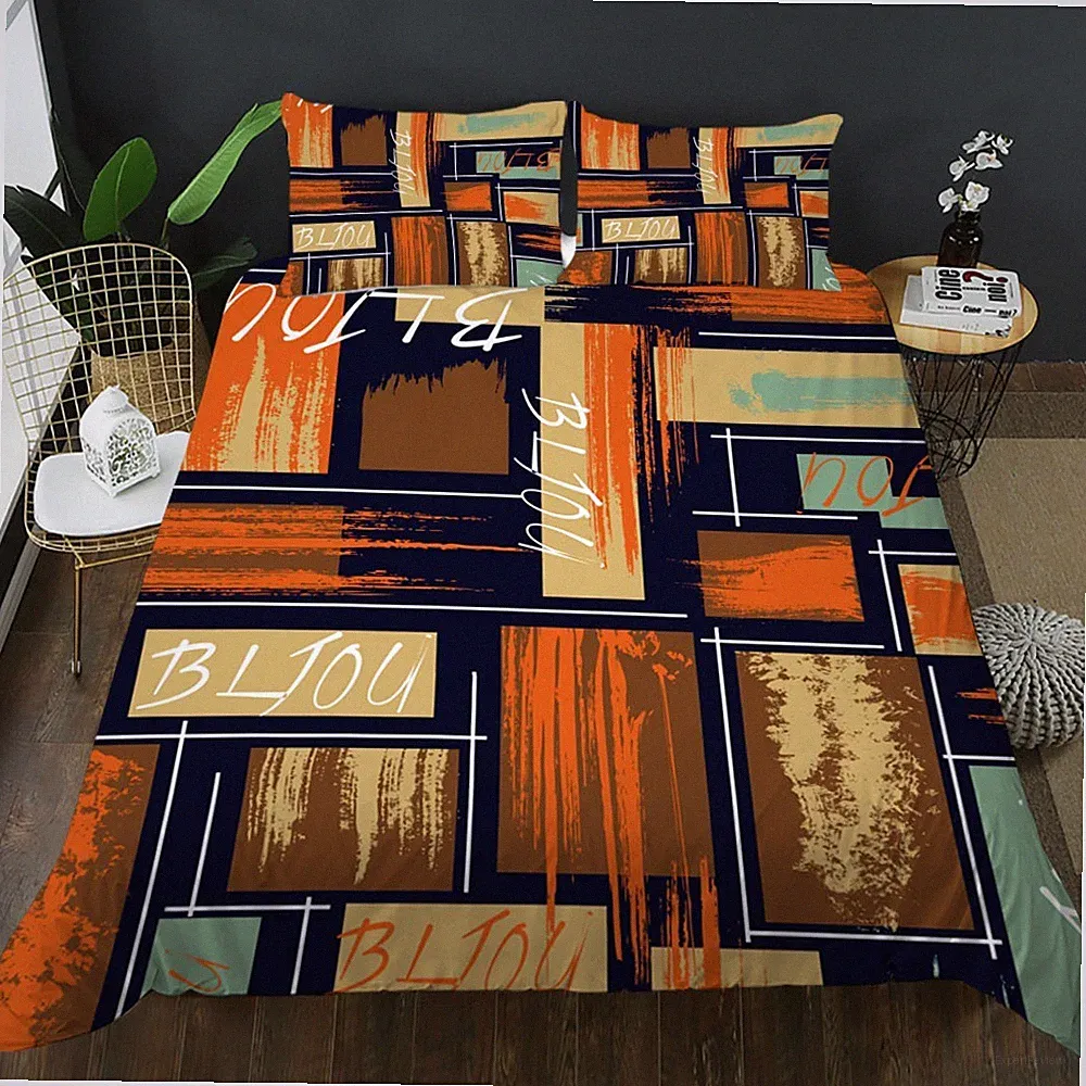 3D Abstract Geometry Pattern Quilt Cover Set Bedding Sets Pillowcases 280