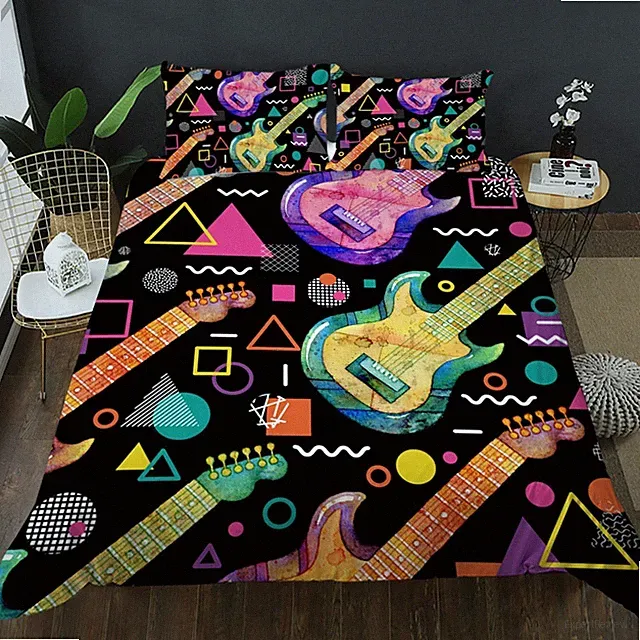 3D Abstract Music Quilt Cover Set Bedding Sets Pillowcases
