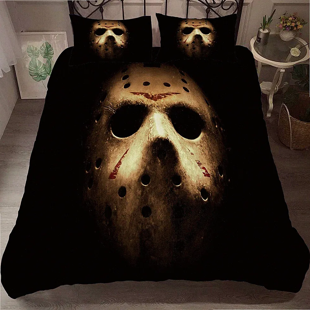 3D Horror Halloween Skeleton Quilt Cover Set Bedding Sets Pillowcases 64