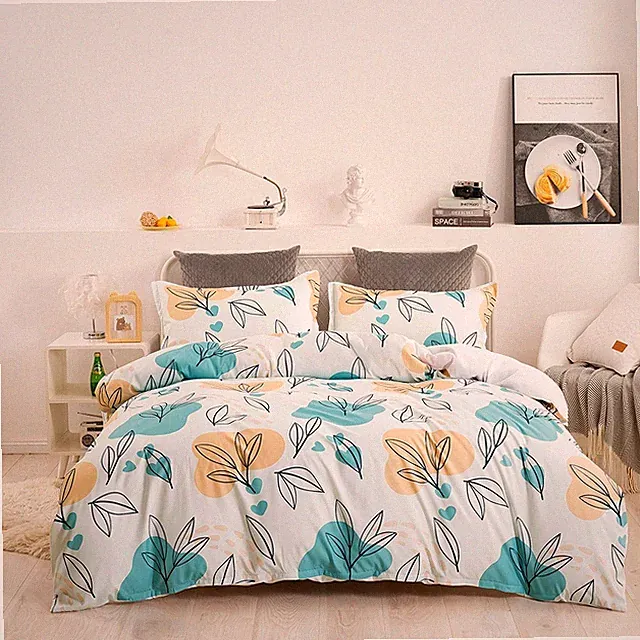 3D Leaves Art Hand Drawn Quilt Cover Set Bedding Sets Pillowcases