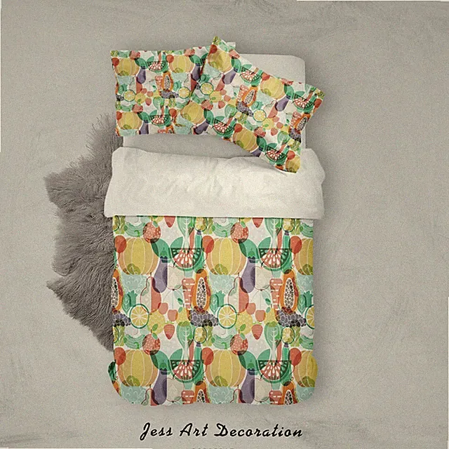 3D Vegetables Fruit Pattern Quilt Cover Set Bedding Sets Pillowcases Queen 3