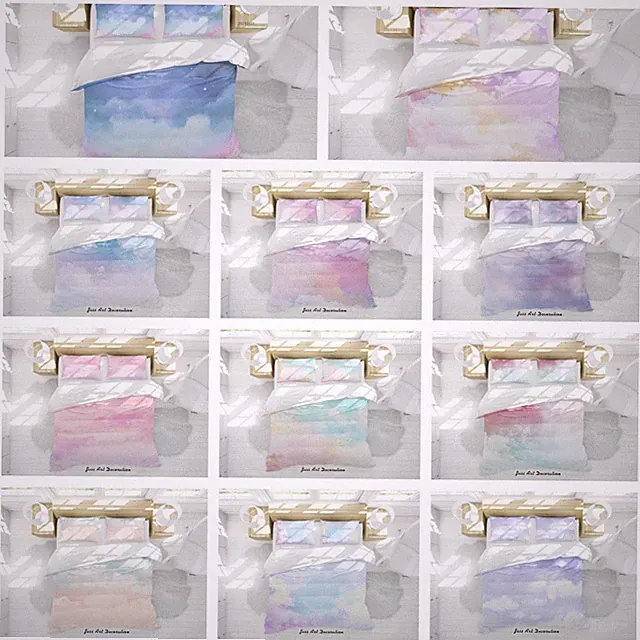 3D Watercolor Clouds Colorful Quilt Cover Duvet Cover Comforter set