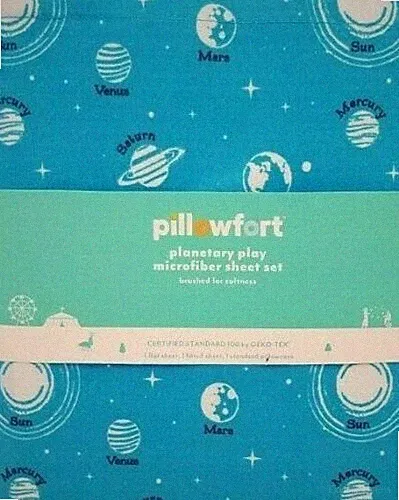 4 pc Pillowfort Planetary Play Solar Planet Full Sheet Set NIP