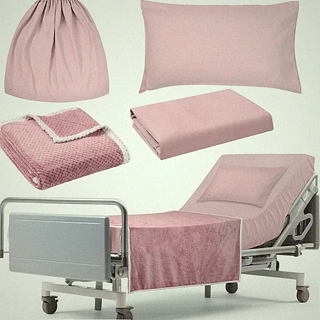 4 Pcs Hospital Bed Sheets Set, Soft Knitted Standard Sheets Quality, Include...
