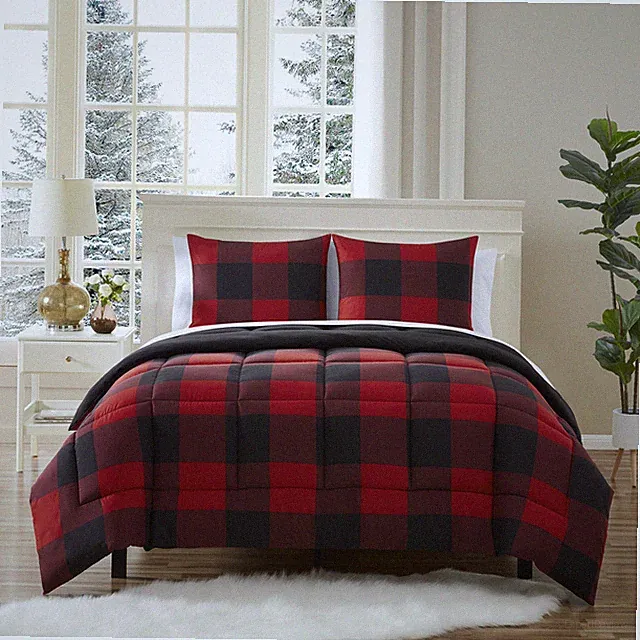 7 Piece Buffalo Plaid Check Bed in a Bag Comforter and Sheet Set