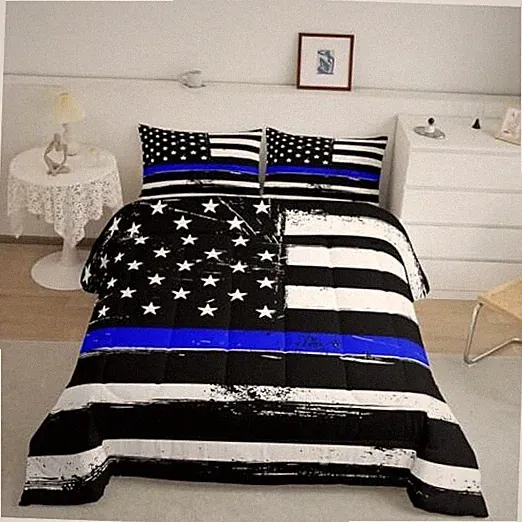 American Flag Comforter Blue Black White USA Flag Comforter Set Full Multi 16