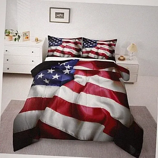 American Flag Comforter Set, United States Down Comforter Size Twin Multi 1