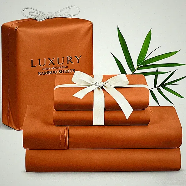 Bamboo Cooling Bed Sheets Set Deep Pocket Soft Breathable Hotel Quality
