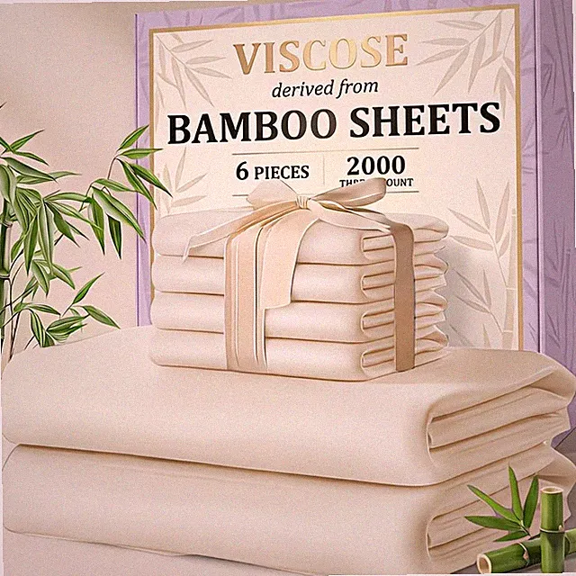 Bamboo Sheet Set 4/6PCS 2000TC Cooling Deep Pocket Twin Queen King