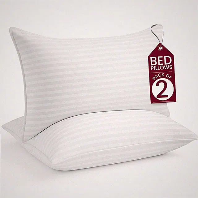 Bed Pillows Set of 2 Breathable Hotel Quality Down Alternative Bed Plush Pillow