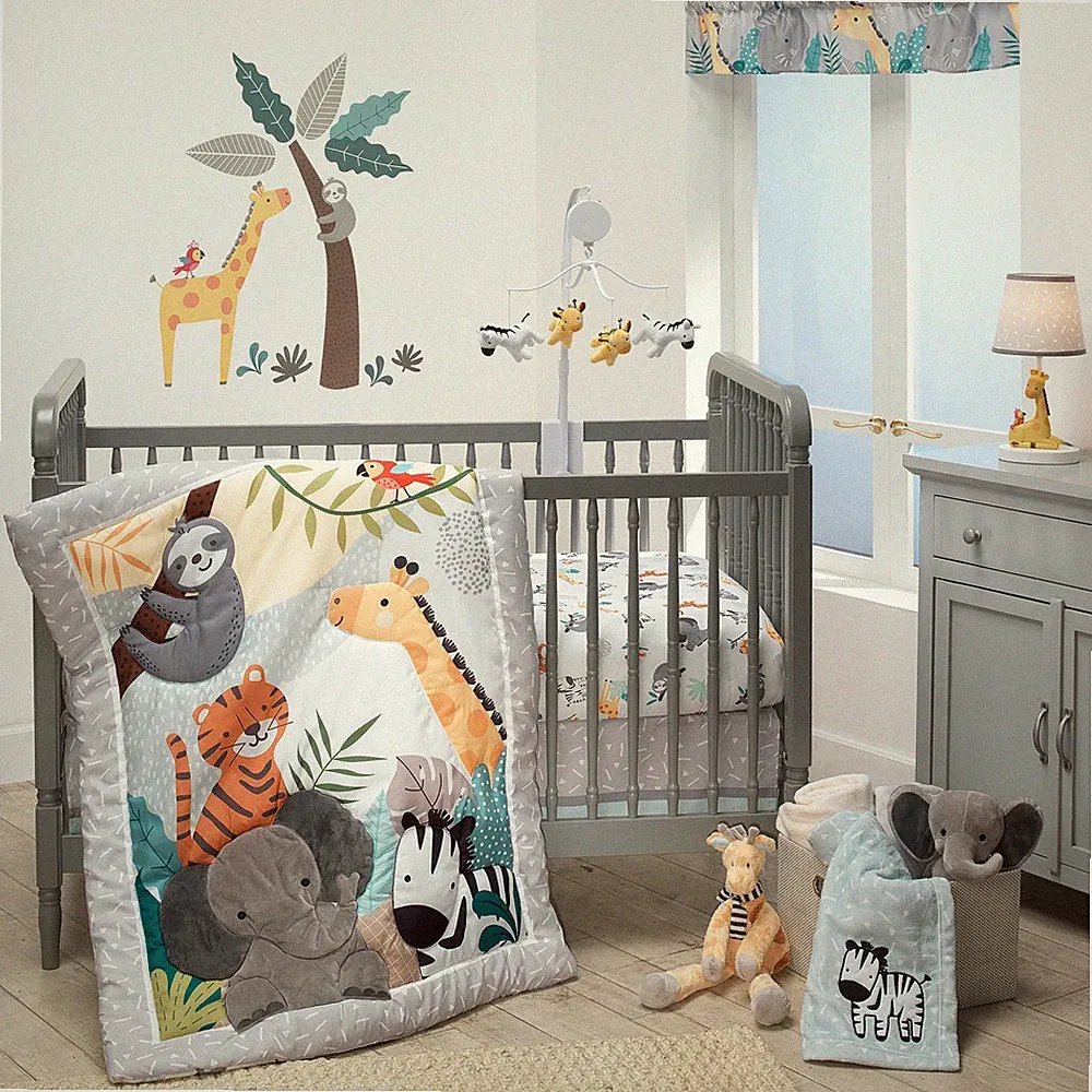 Bedtime Originals Mighty Jungle Animals 3-Piece Baby Nursery Crib Bedding Set