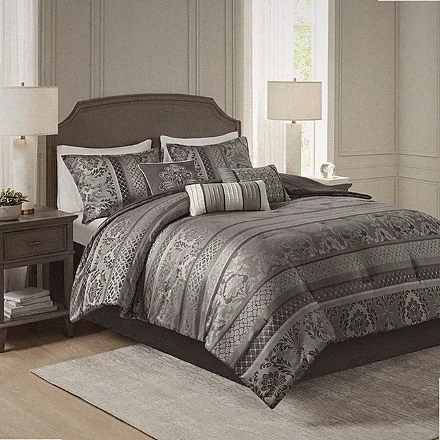 Bellagio Cozy Comforter Set - Luxurious Jaquard Traditional Damask Design, Al...