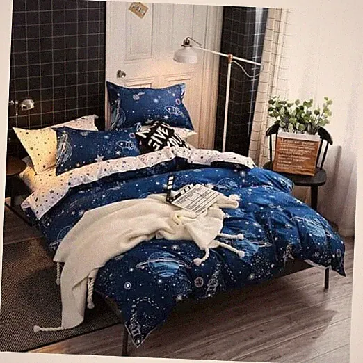 Boys Star Galaxy Bedding Duvet Cover Queen (1 duvet cover+2 pillow shams) S-6