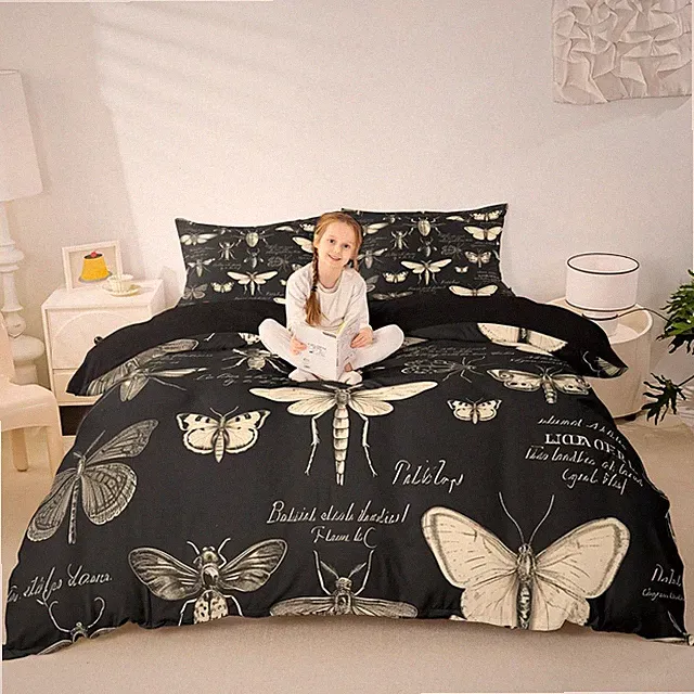 Butterfly Moth Insects Duvet Cover Set Queen Size,Bug Entomological Comforter...