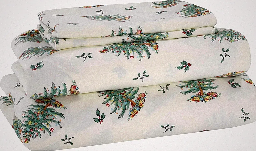 Christmas Tree Queen Sheet Set with Pillowcases - Cozy Holiday Decor