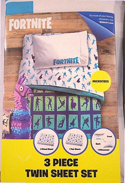 Fortnite Boogie Twin Sheet Set, 3 Piece Microfiber Bed Sheets, Blue