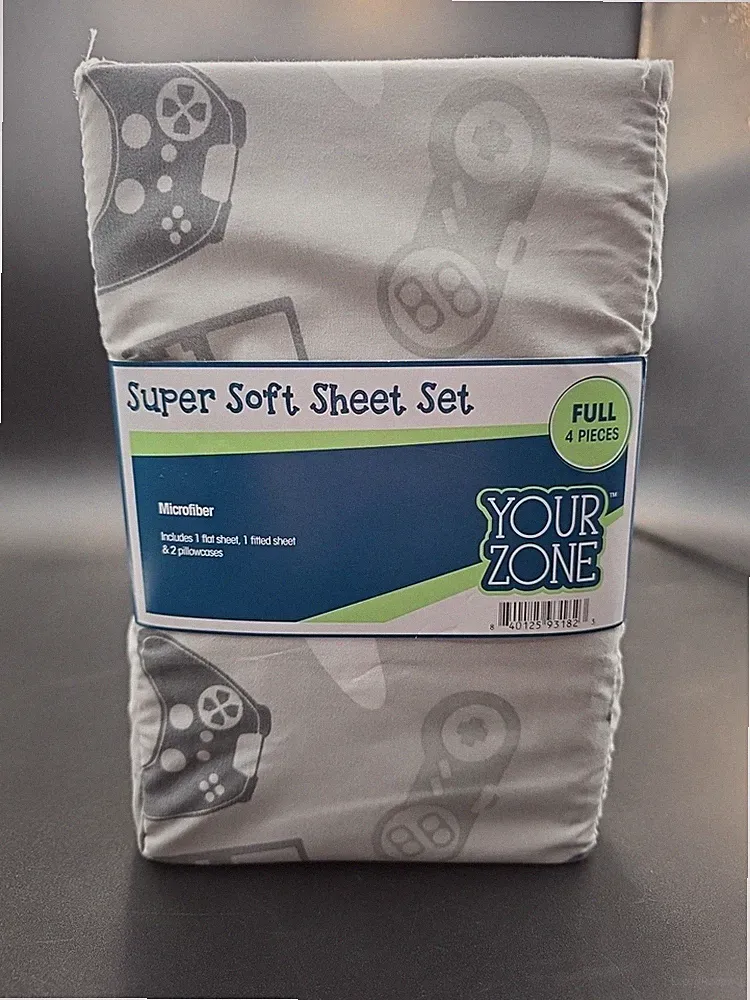 Full Size Boys Video Game/ Controller Sheet Set 4 Piece