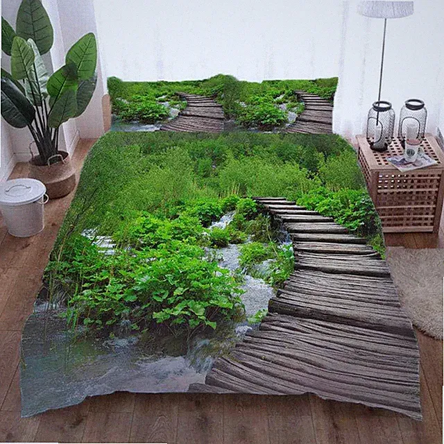 Green wild vegetables 3D Print Duvet Quilt Doona Covers Pillow Case Bedding Sets