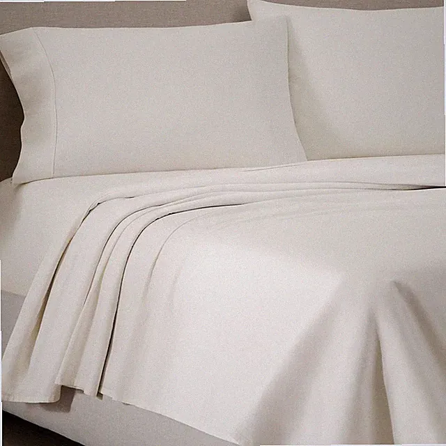 Jeremiah Brent Home Queen Cotton Sateen Sheet Set Solid Cream