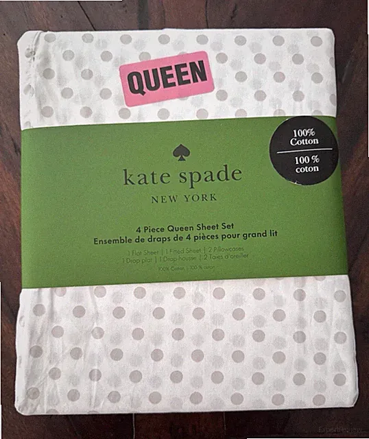 KATE SPADE Glacier Gray Polka Dot, 4 Piece QUEEN Sheet Set 100% Cotton