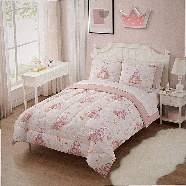 Kids Bedding Set Bed in a Bag for Boys and Girls Toddlers Printed Sheet Set and