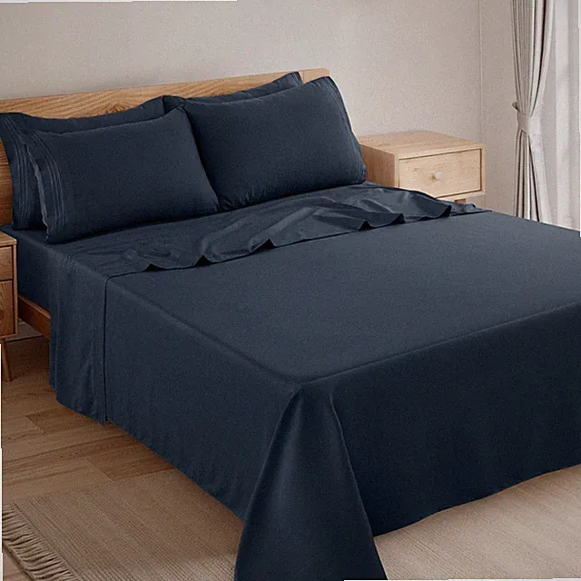 Luxury 6 Piece Bed Sheet Set 1800 Series Ultra Soft Deep Pocket Plain Sheets Set