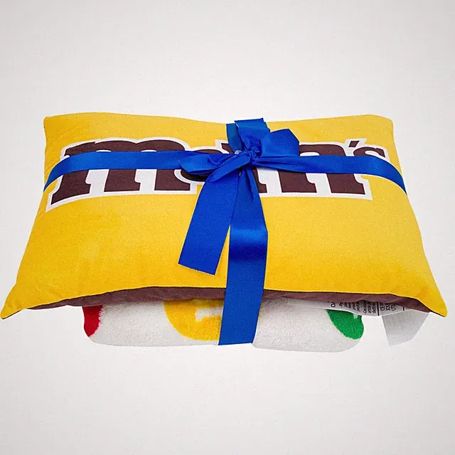 M&M’S Candy-Inspired Throw Fleece Blanket & Pillow Set, New