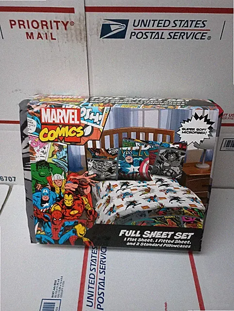 MARVEL COMICS FULL SHEET SET, FLAT SHEET, FITTED SHEET, 2 PILLOWCASES BRAND NEW