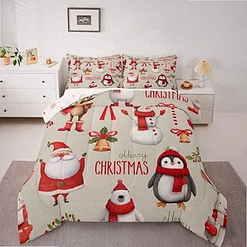 Merry Christmas Comforter Set, Kids Santa Claus Bedding Set Full Multi 02