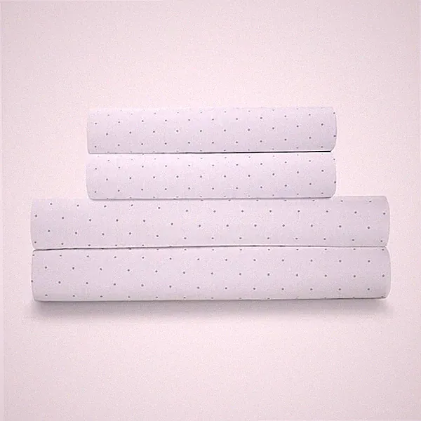 Microfiber Polka Dot Sheet Set - Silver / Full 4-Piece Sheet Set