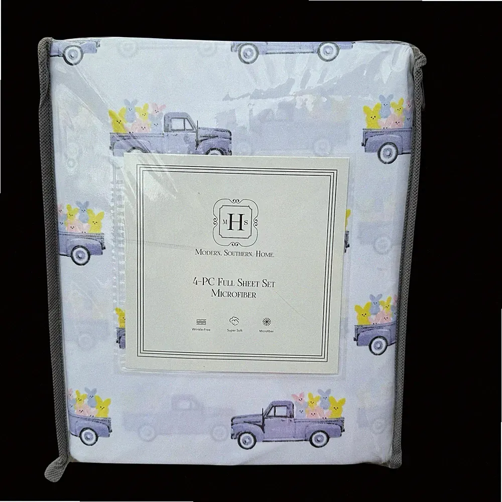 Modern Southern Home Peeps In truck Easter FULL size 4 Pc. Sheet Set NEW