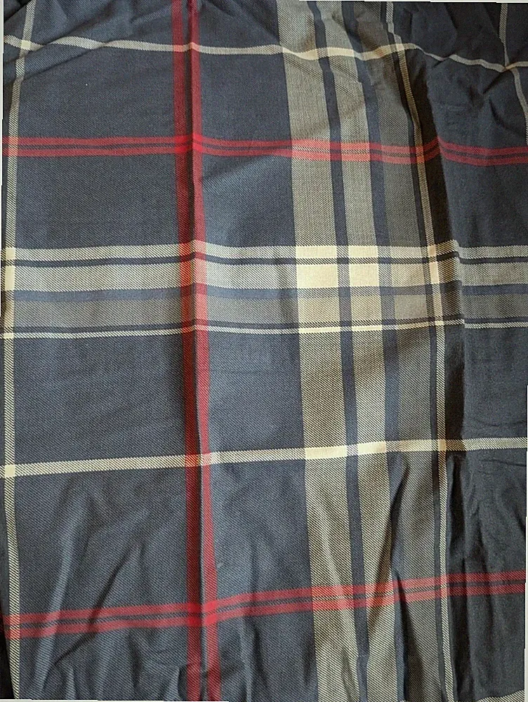 NAUTICA Blue/Gray Plaid Full/Queen Duvet Cover Set w. 2 Standard Pillow Cases