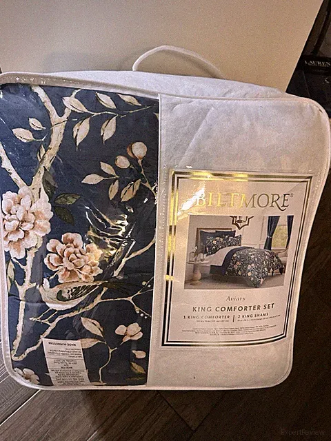 New Biltmore Aviary Navy Multi Birds King Comforter & Shams Set 3pc