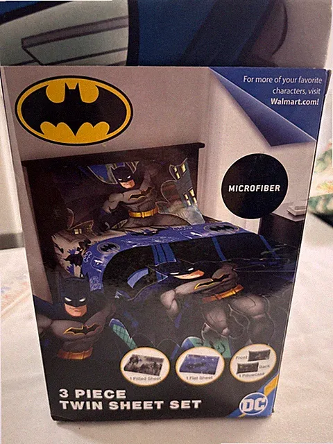 NEW DC Comics Batman 3 Piece Microfiber Twin Sheet Set