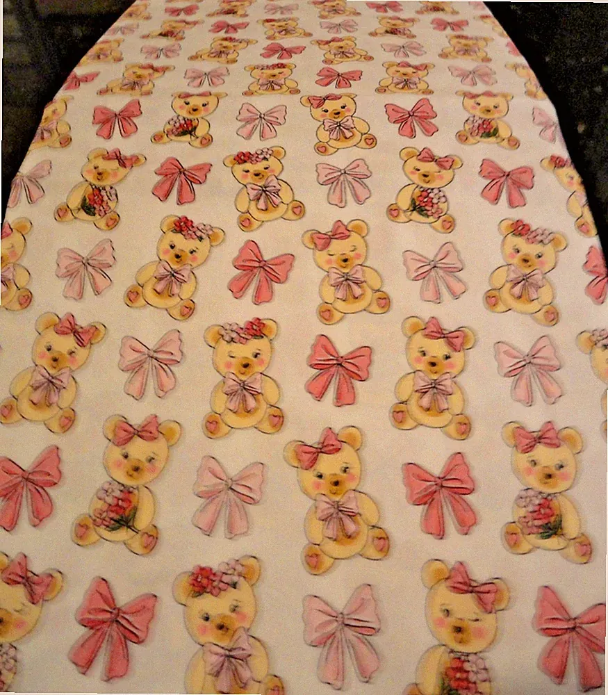 new~Pink~ Whimsical 4 pc FULL Sheet set Pink bow Teddy Bears Betsey Johnson FUN