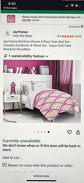 NEW - Rainbow Dream 4-piece Twin Bed Comforter And Sheet Set - Trend Collector