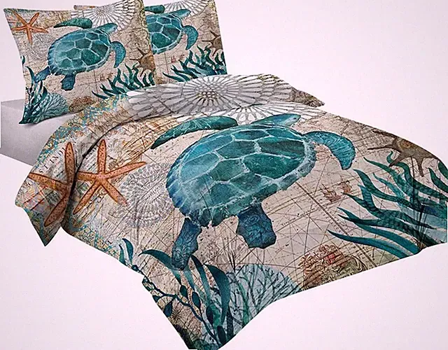 Ocean Comforter Set Turtle Comforter Set, Sea Turtle Bedding Collections Soft fo