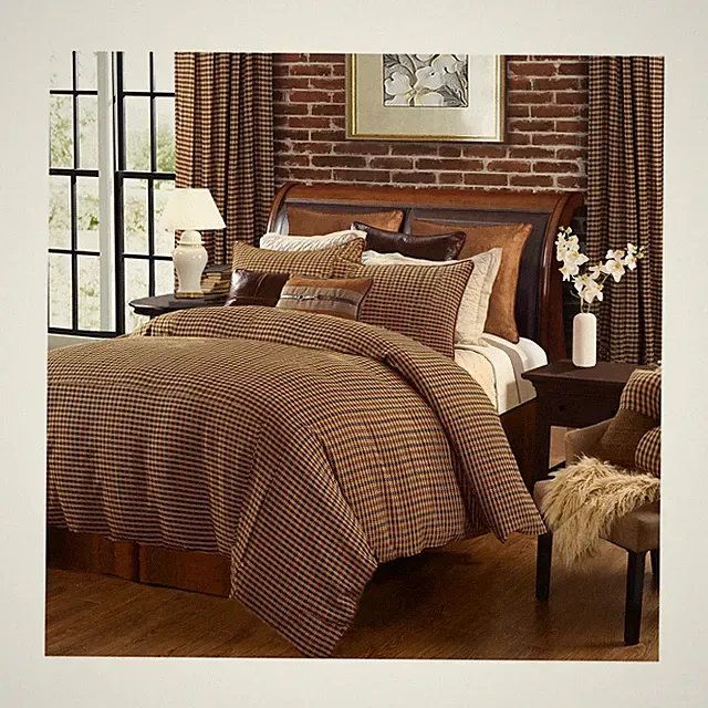 Paseo Road Clifton Rustic Bedding, 3 Piece Queen Size Comforter Set, Brown Ho...