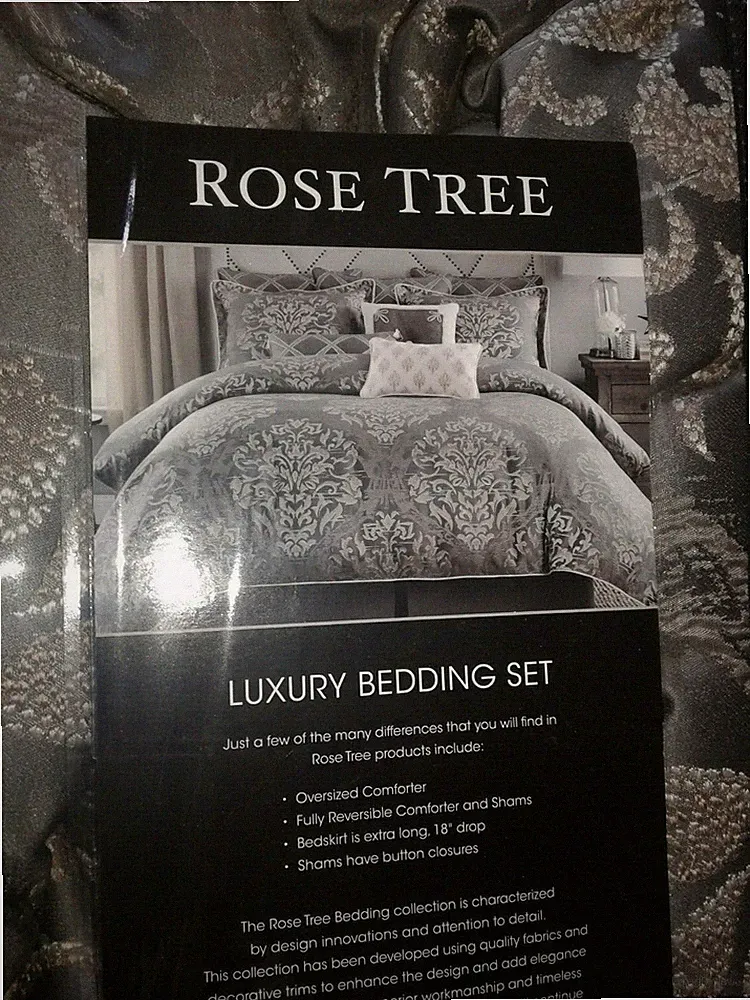 Rose Tree LUXURY Bedding 4 Piece Cotton Queen Comforter Set new