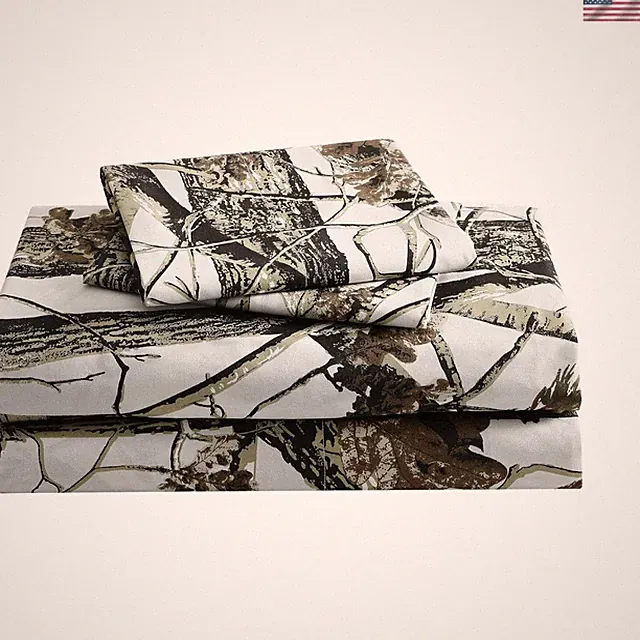 Salem Queen 4-Piece Forest Camo Microfiber Sheet Set - Nature-Inspired Comfort