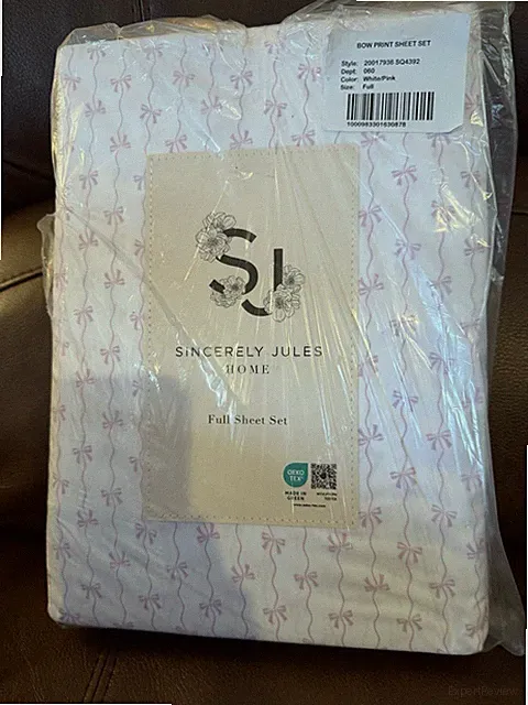 SINCERELY JULES Pink Bows FULL Sheet Set NEW Coquette Farmhouse Cottage