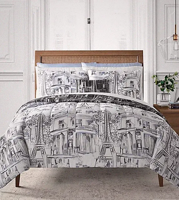 Sunham Rues de Paris Fairfield Square Collection Blue Comforter Sets 12 Pc New