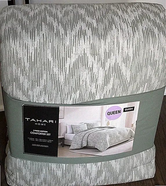 TAHARI Green 3pc 100% Textured Cotton Queen Comforter SET