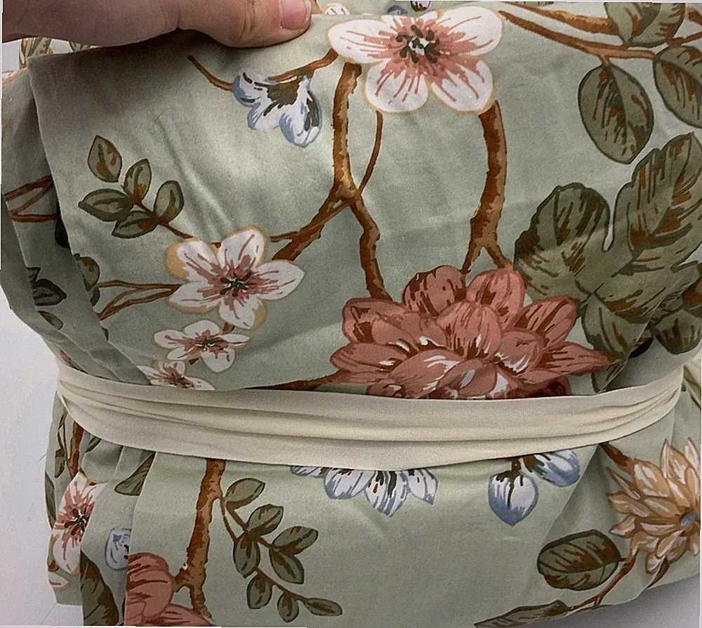 Threshold Full/Queen Duvet Cover Set Botanical Floral Sage Green 100%Cotton