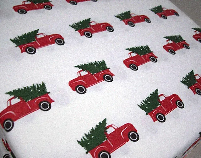 Traditions Holiday Collection Microfiber Truck Tree Queen Sheet Set Plush Throw